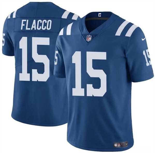 Youth Indianapolis Colts #15 Joe Flacco Blue Vapor Untouchable Limited Stitched Jersey Dzhi